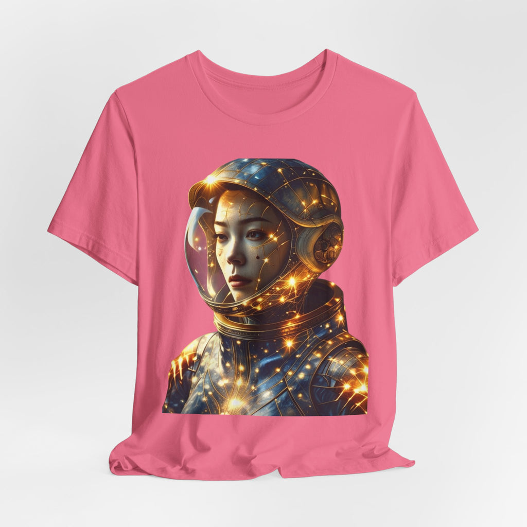 PRB Astronaut Portrait Tee — Starry Cosmic Helmet Graphic T-Shirt by Power Runs Black