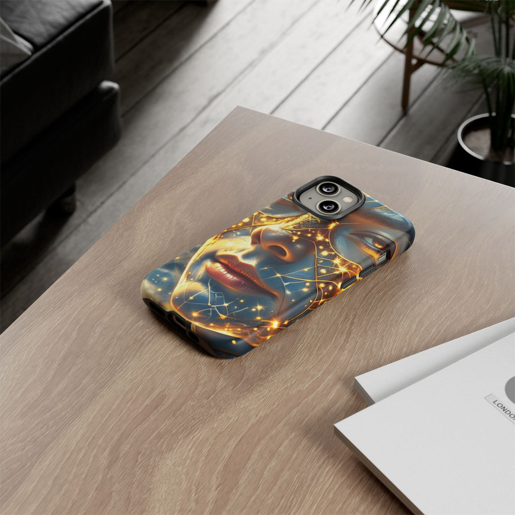 PRB Galactic Portrait Tough Case | Cosmic Face Phone Case, Starry Nebula Design by Printify