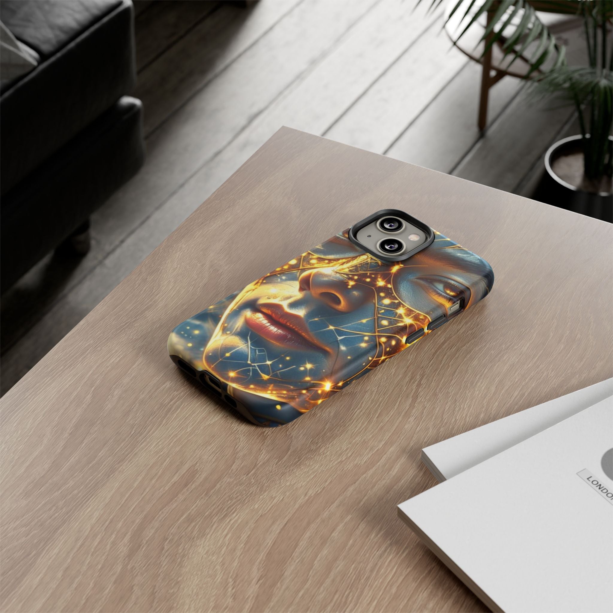 PRB Galactic Portrait Tough Case | Cosmic Face Phone Case, Starry Nebula Design by Printify