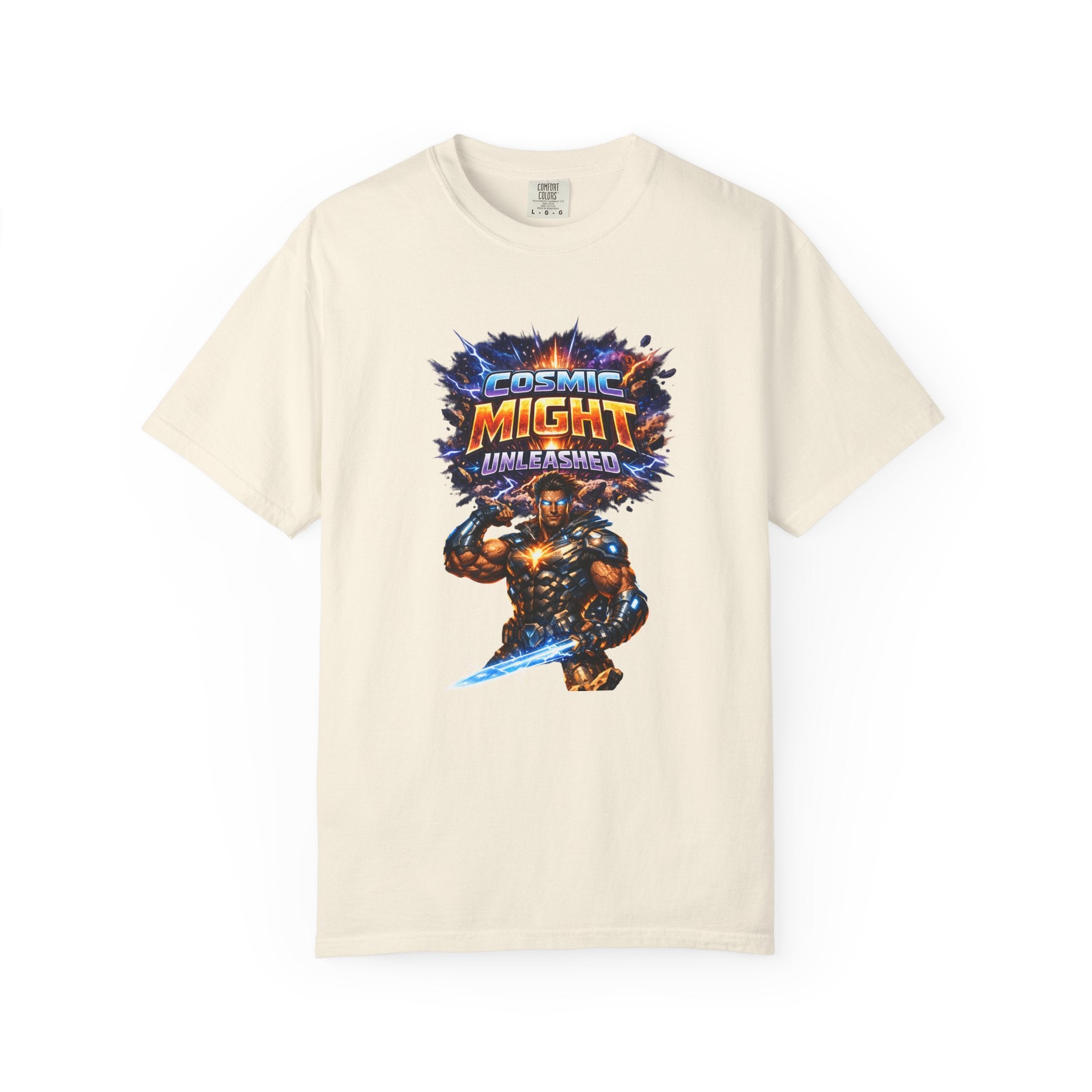 PRB Cosmic Might Unleashed T-shirt | Space Warrior Graphic Tee by Power Runs Black