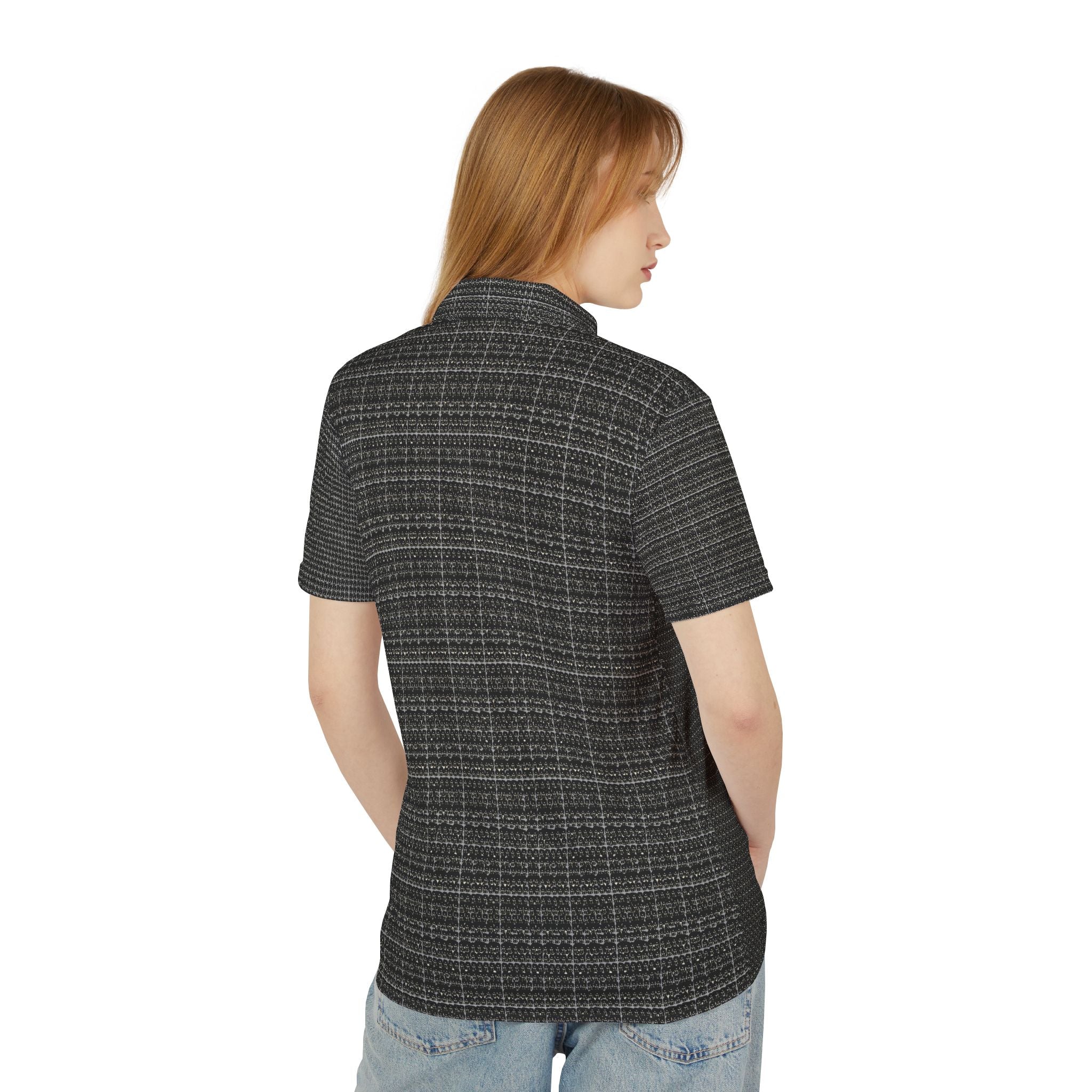 PRB Black Microstripe Polo Shirt by Power Runs Black