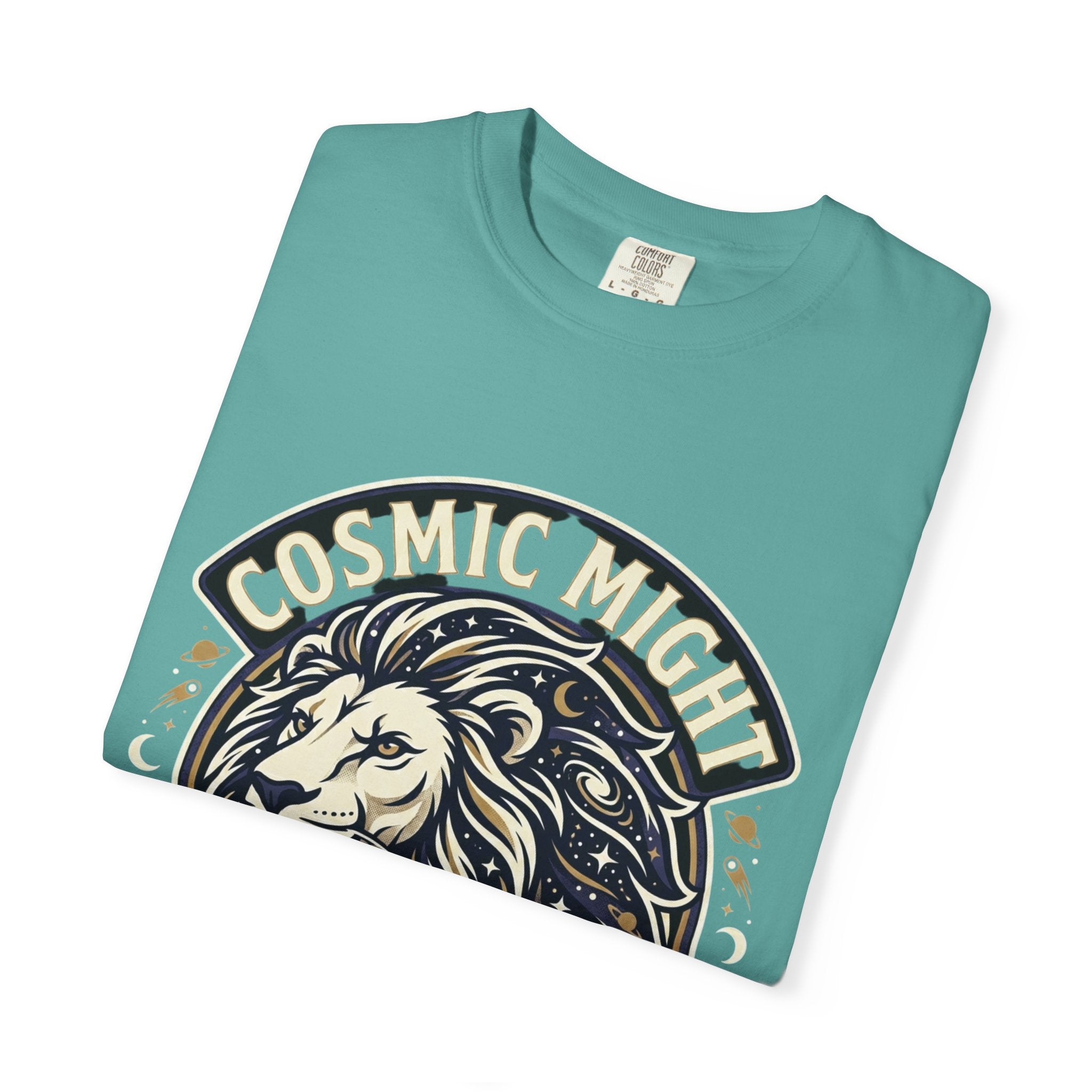 PRB Starforged Flex Cosmic Might Unleashed Lion Graphic T-Shirt — "Unleashed" Inspirational Lion Tee by Power Runs Black