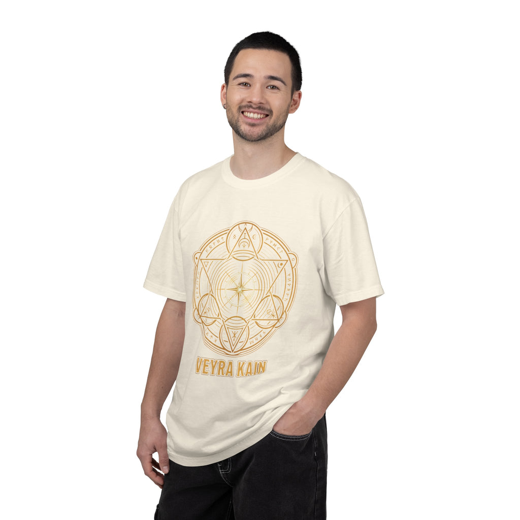 Power Runs Black PRB — Veyra Kain Geometric Sigil Tee with “Too Much Becomes Ruin” Graphic T-Shirt by Printify