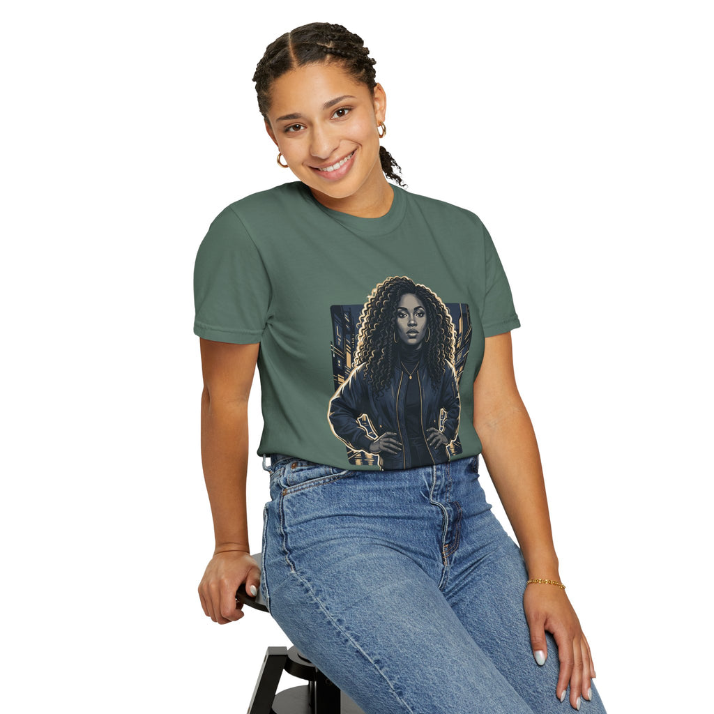 Pretty Rich Bitch The Collection by PRB T-Shirt — Bold Graphic Tee with Empowered Woman Portrait by Power Runs Black