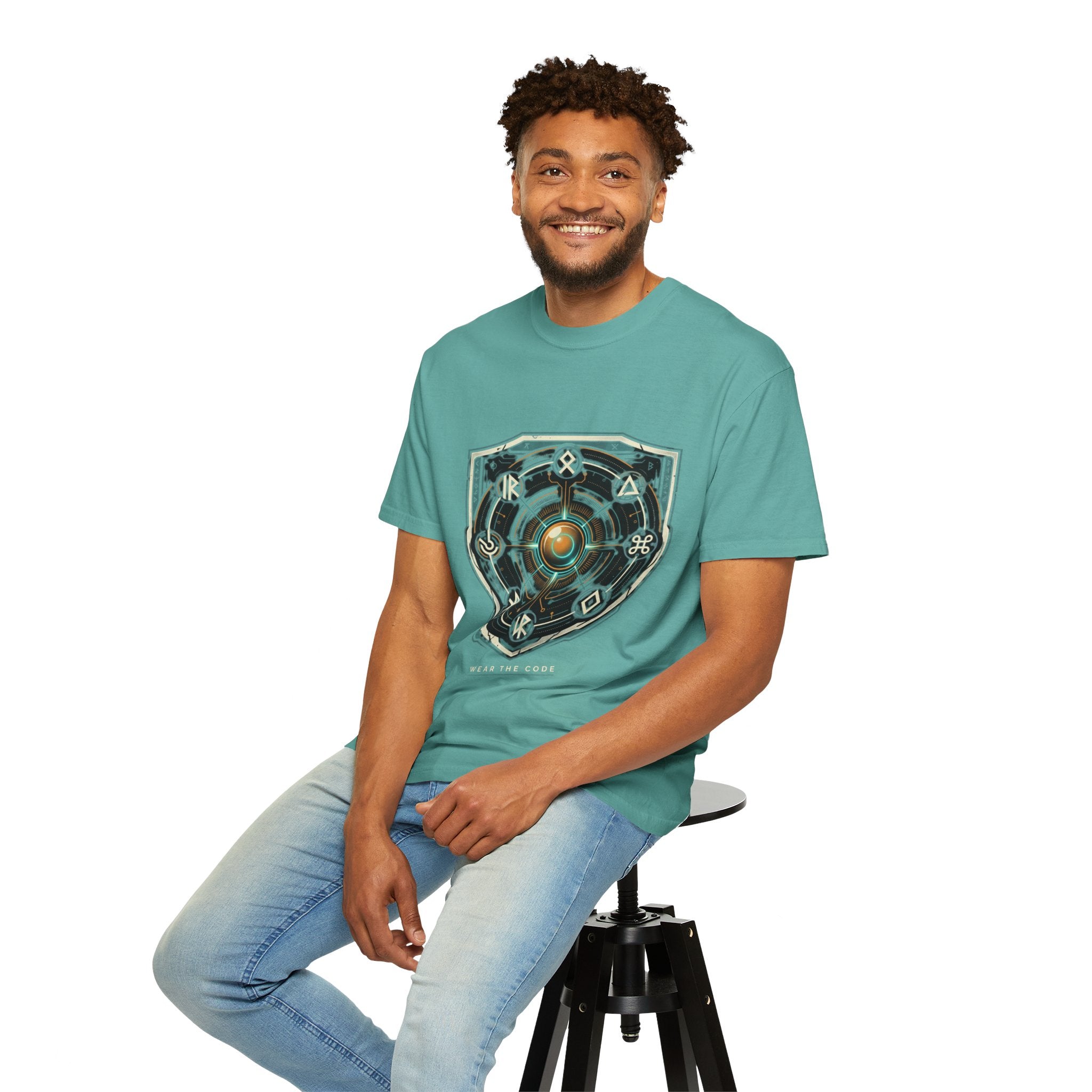 Power Runs Black PRB "Wear The Code" Mystic Shield T-Shirt — Geometric Sigil Graphic Tee by Power Runs Black