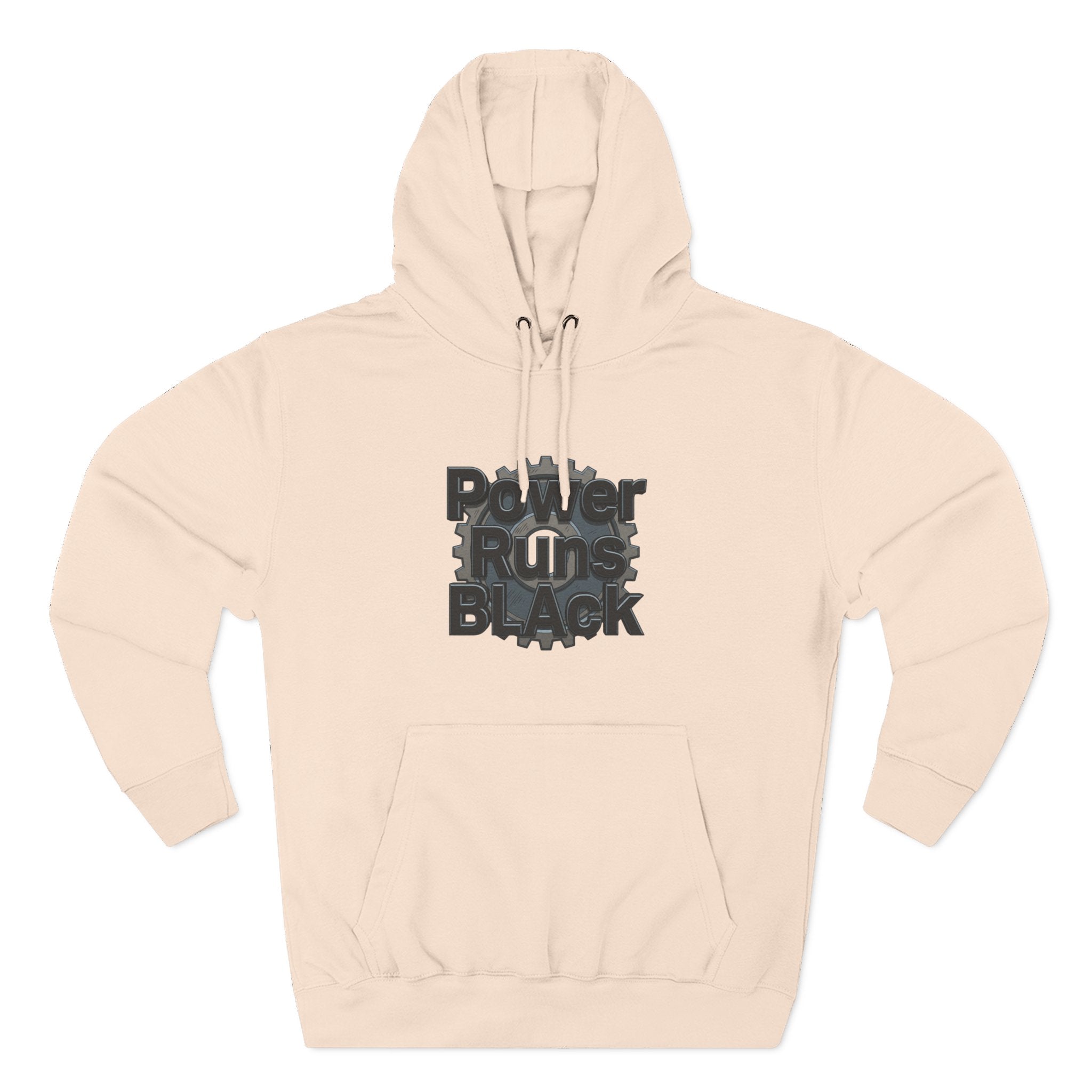 PRB Built of Power Graphic Hoodie — ‘Power Runs Black’ Industrial Mech Design by Power Runs Black