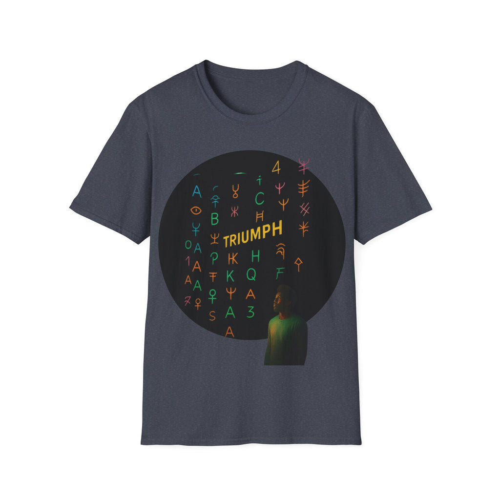 PRB Triumph Afro Hair Silhouette T-Shirt | Black Hair Alphabet Design by Printify