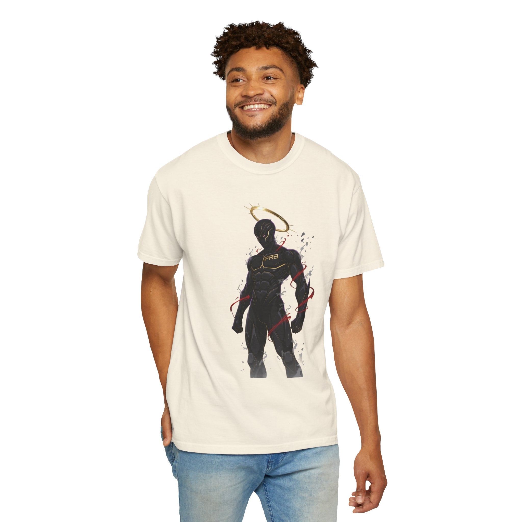 PRB Shadow Hero Graphic T-Shirt — Haloed Vigilante Illustration by Power Runs Black