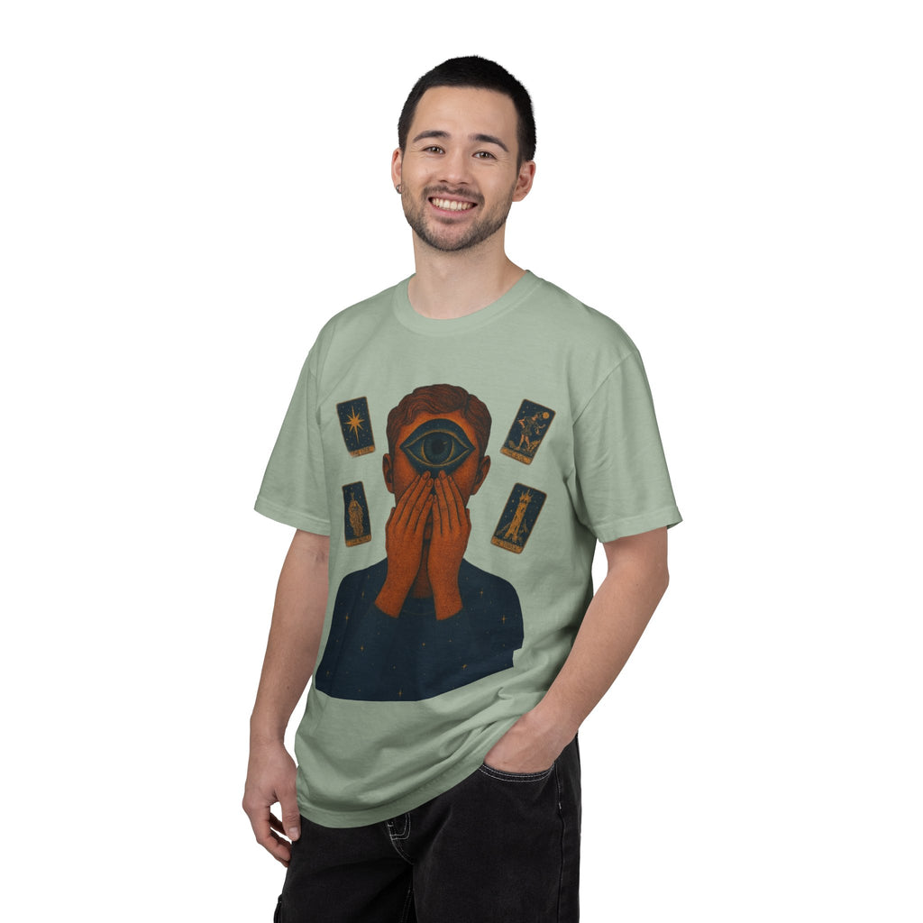PRB Third Eye Tarot Illustration T-shirt | Occult Mystic Artwork by Power Runs Black