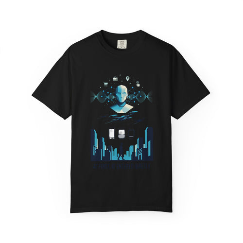 Power Runs Black AI Metropolis T-Shirt — 'At First, It Entered Quietly' Cybercity Graphic Tee by Concepts VS Entertainment/Tiktok shop