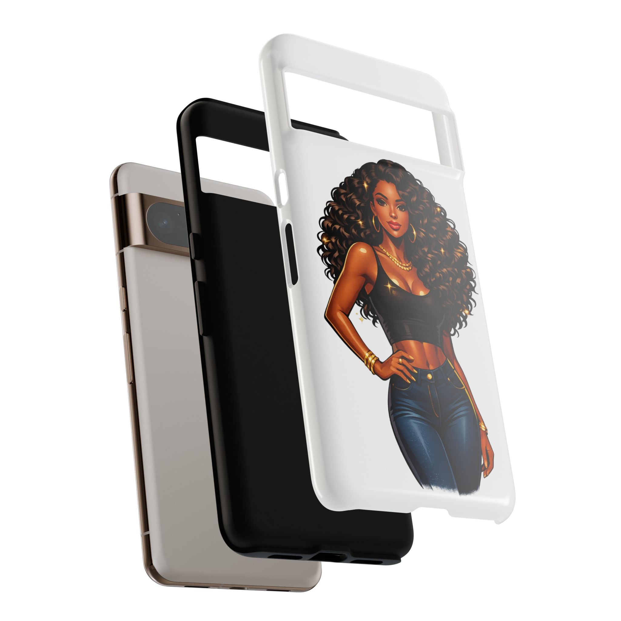 Pretty Rich Bitch by PRB Curly Hair Phone Case by Printify