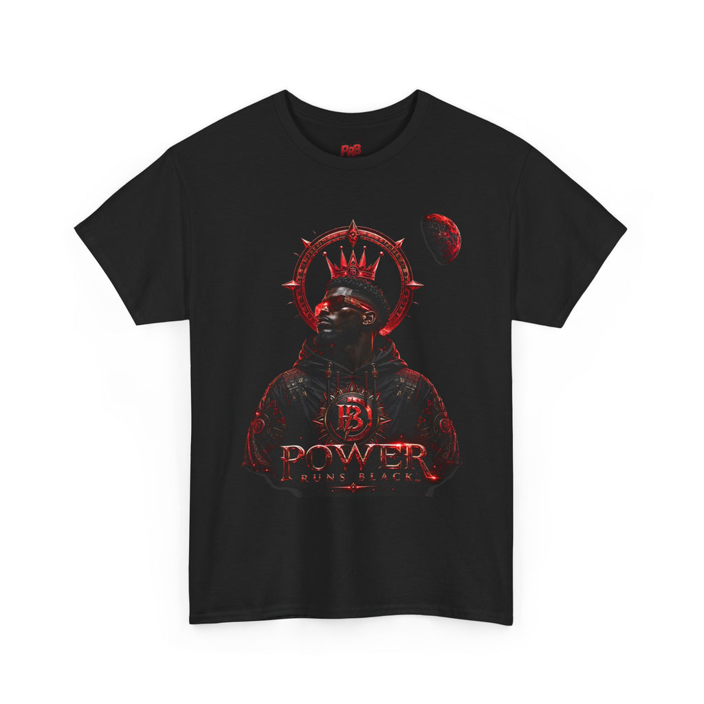 Power Runs Black Red Angel Graphics Tee by Printify