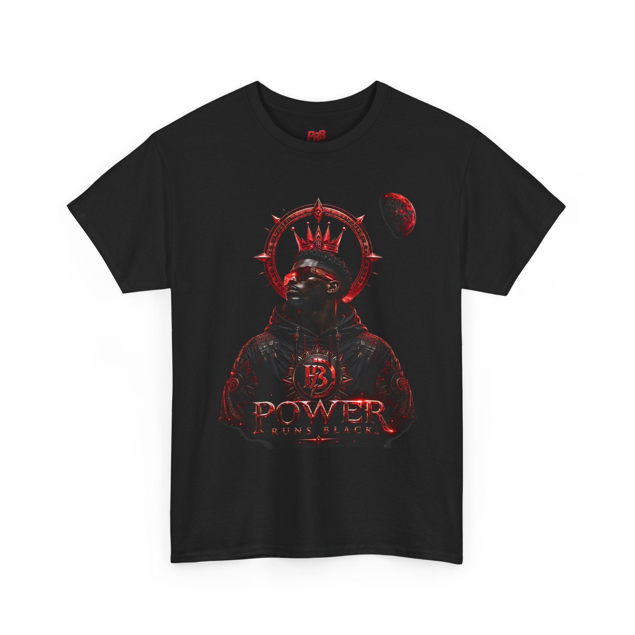 Power Runs Black Red Angel Graphics Tee by Printify