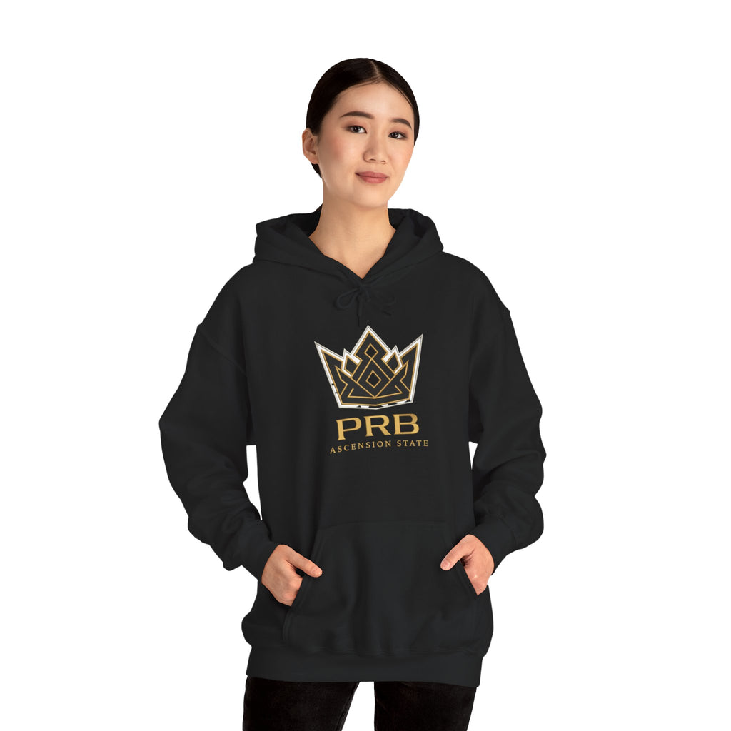 Power Runs Black PRB Logo Hoodie — Ascension State Crown Design by Printify