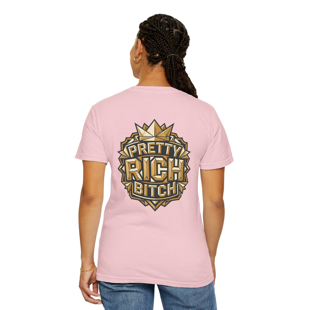Pretty Rich Bitch The Collection by PRB T-Shirt — Bold Graphic Tee with Empowered Woman Portrait by Power Runs Black