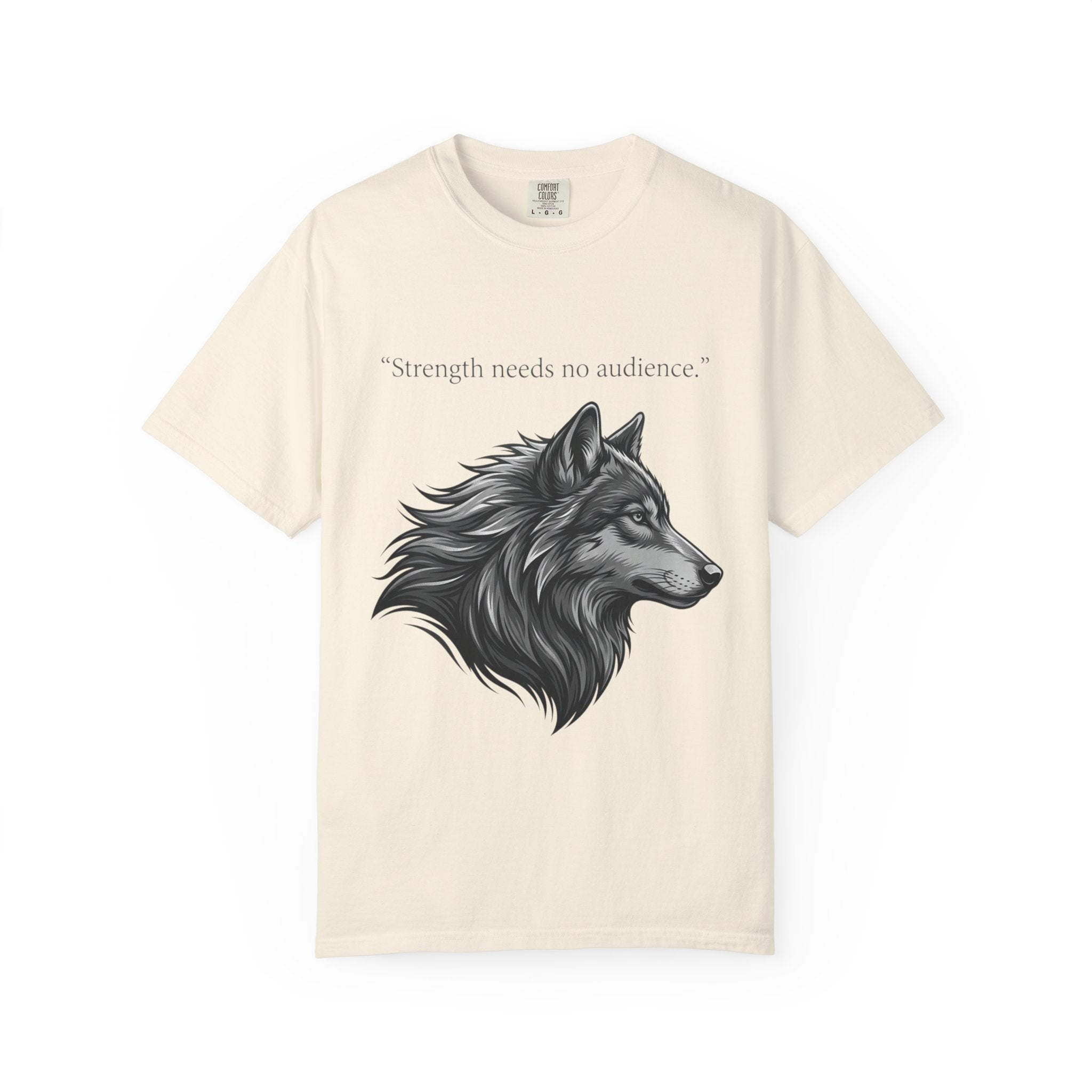PRB Wolf Head T-Shirt — "Strength needs no audience" Inspirational Graphic Tee by Printify