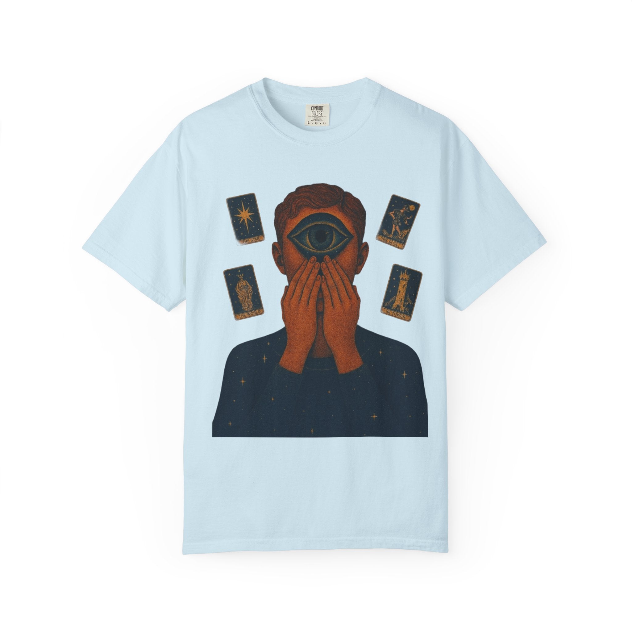 PRB Third Eye Tarot Illustration T-shirt | Occult Mystic Artwork by Power Runs Black