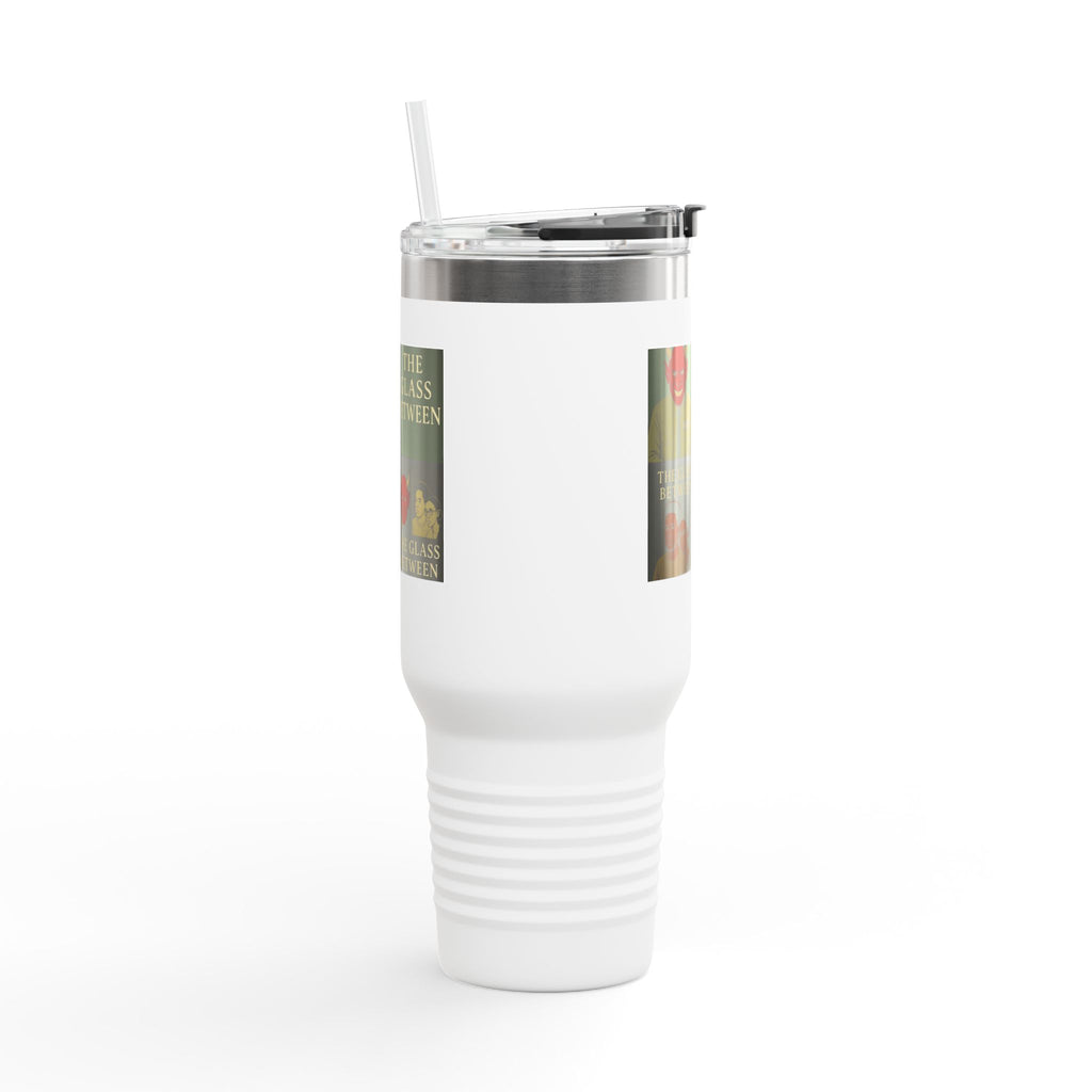 PRB The Glass Between collage travel mug | 40oz insulated tumbler by Printify