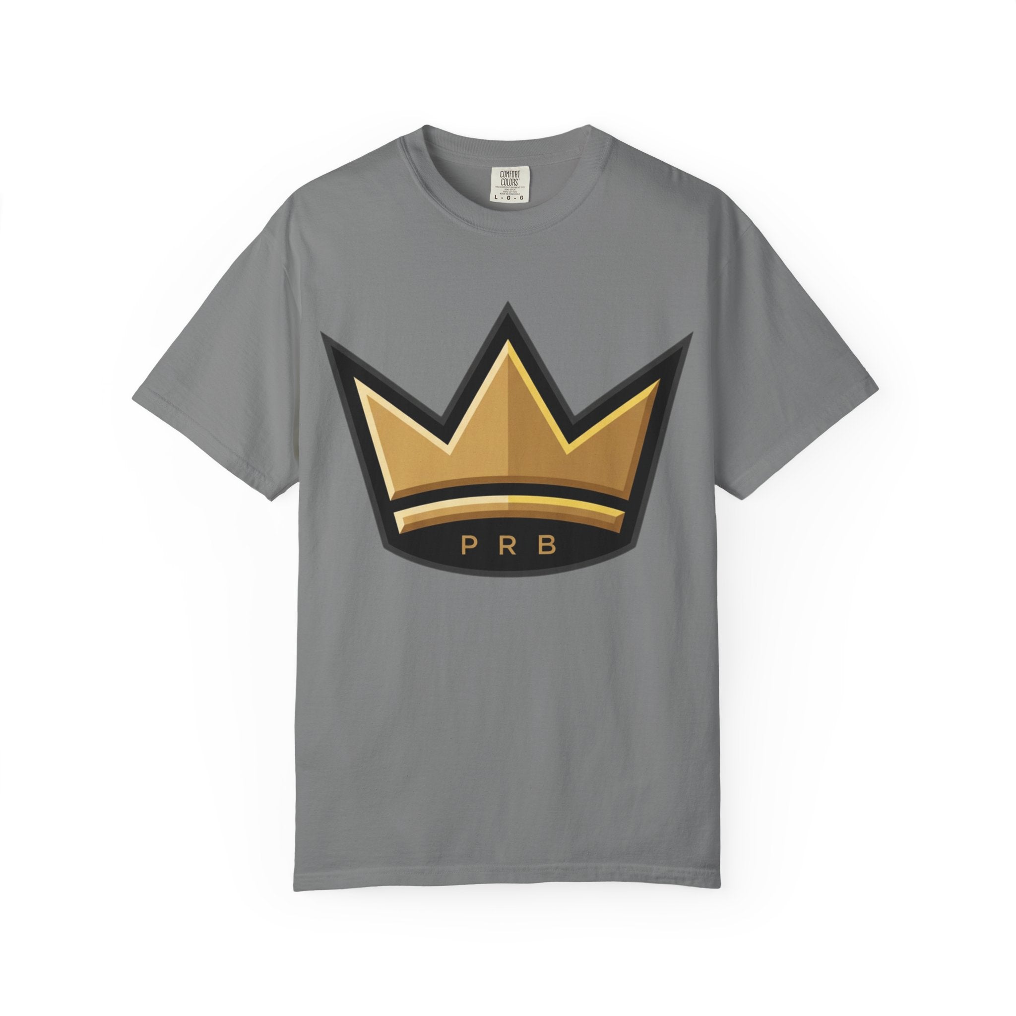 PRB Crown & Cosmos Graphic T-Shirt | Gold Royal Crest & Celestial Back by Printify