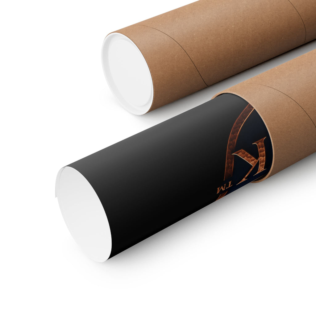 Power Runs Black Matte Poster — Regal Lion Crest Wall Art by Power Runs Black