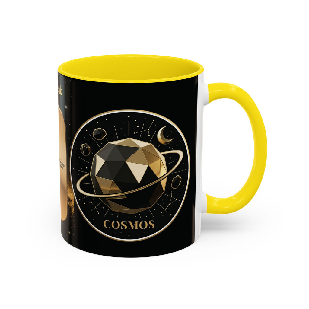 PRB Gold Cosmos Design Accent Coffee Mug | The Break, Planet Illustration by Power Runs Black