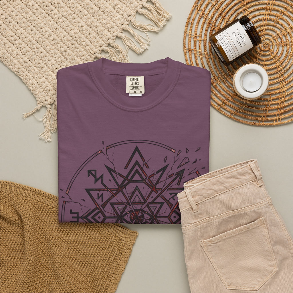 Power Runs Black PRB Eryx Tal Geometric Mandala T-Shirt — Symmetric Star Graphic Tee by Power Runs Black