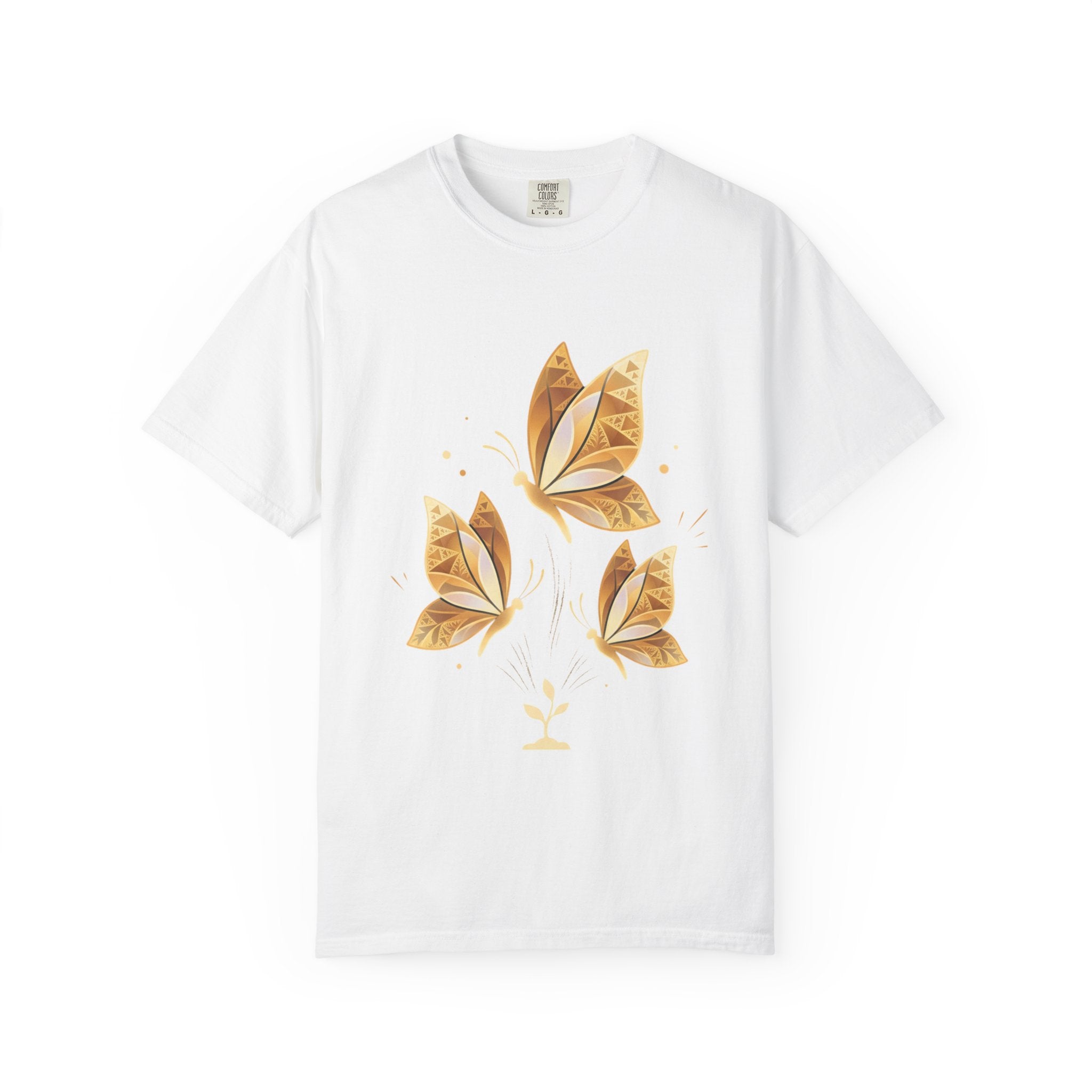 Autumn Leaf Trio T-Shirt | Vintage Garment-Dyed Fall Graphic Tee by Printify