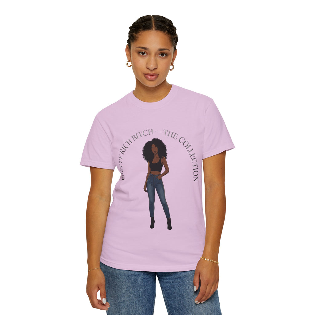 Pretty Rich Bitch The Collection by PRB Graphic Tee (Afro Curly Woman) by Power Runs Black
