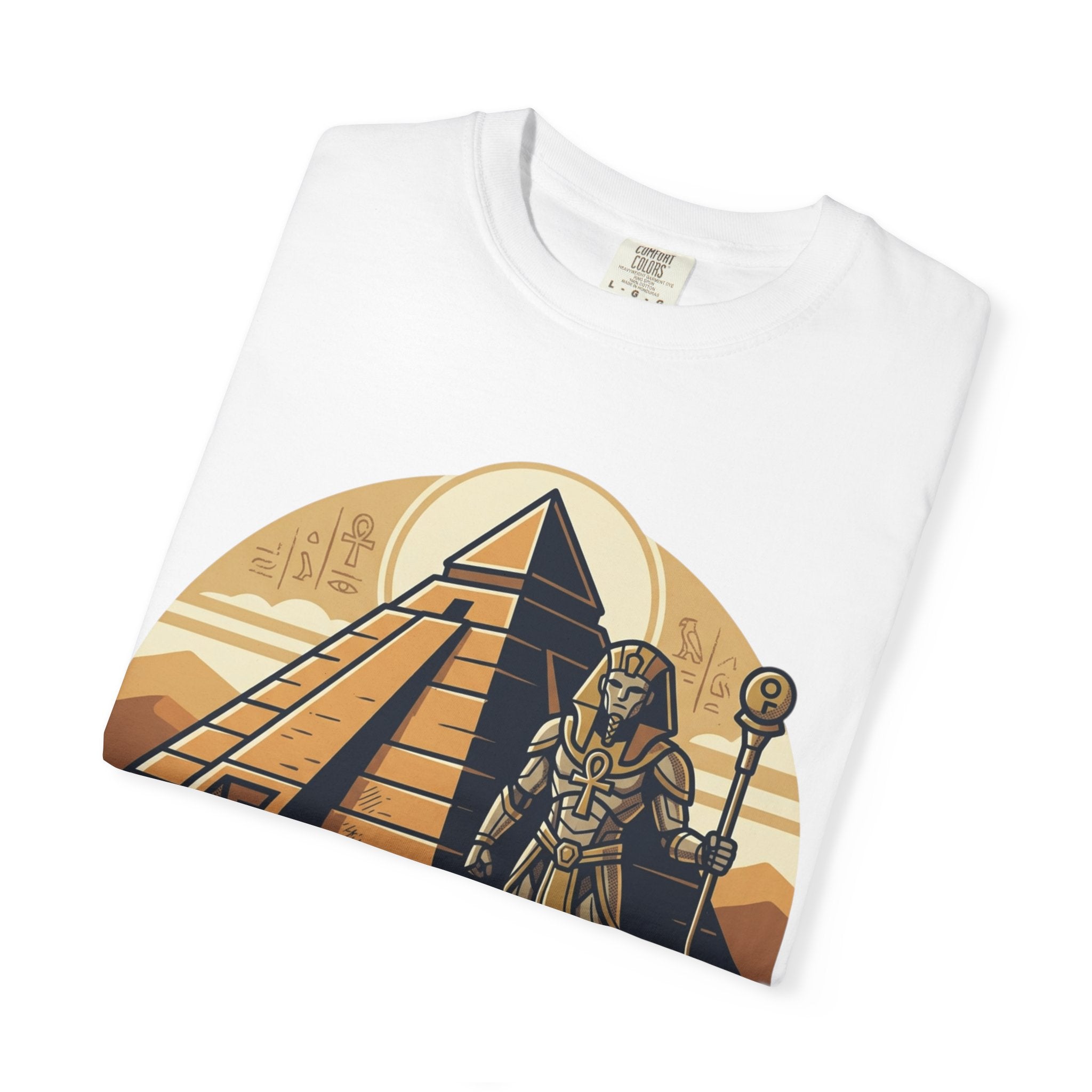 Power Runs Black PRB Guardian Unit T-Shirt — Egyptian Pyramid Sci‑Fi Graphic Tee by Printify