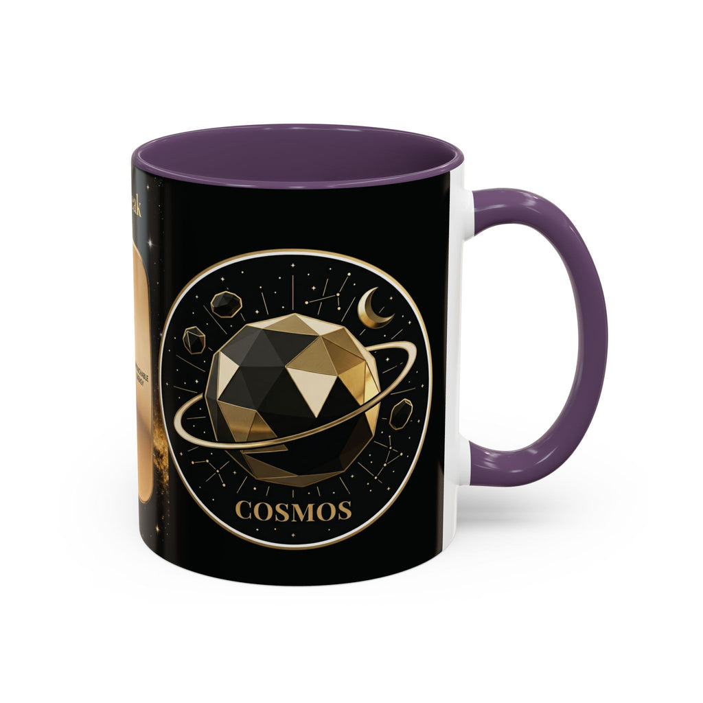 PRB Gold Cosmos Design Accent Coffee Mug | The Break, Planet Illustration by Printify