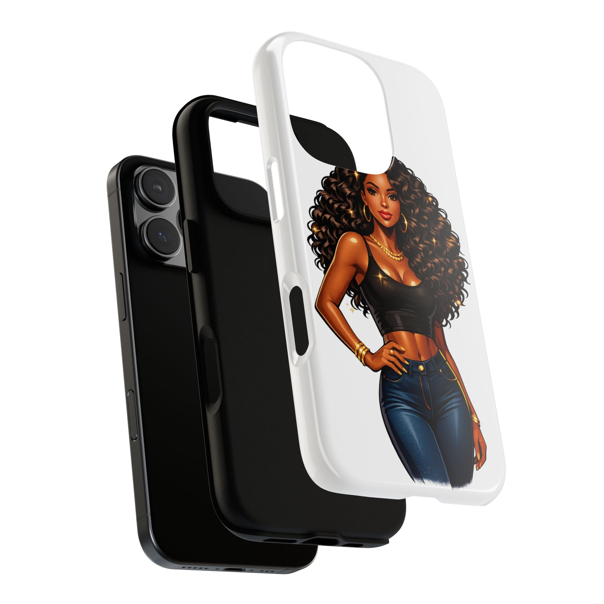 Pretty Rich Bitch by PRB Curly Hair Phone Case by Printify