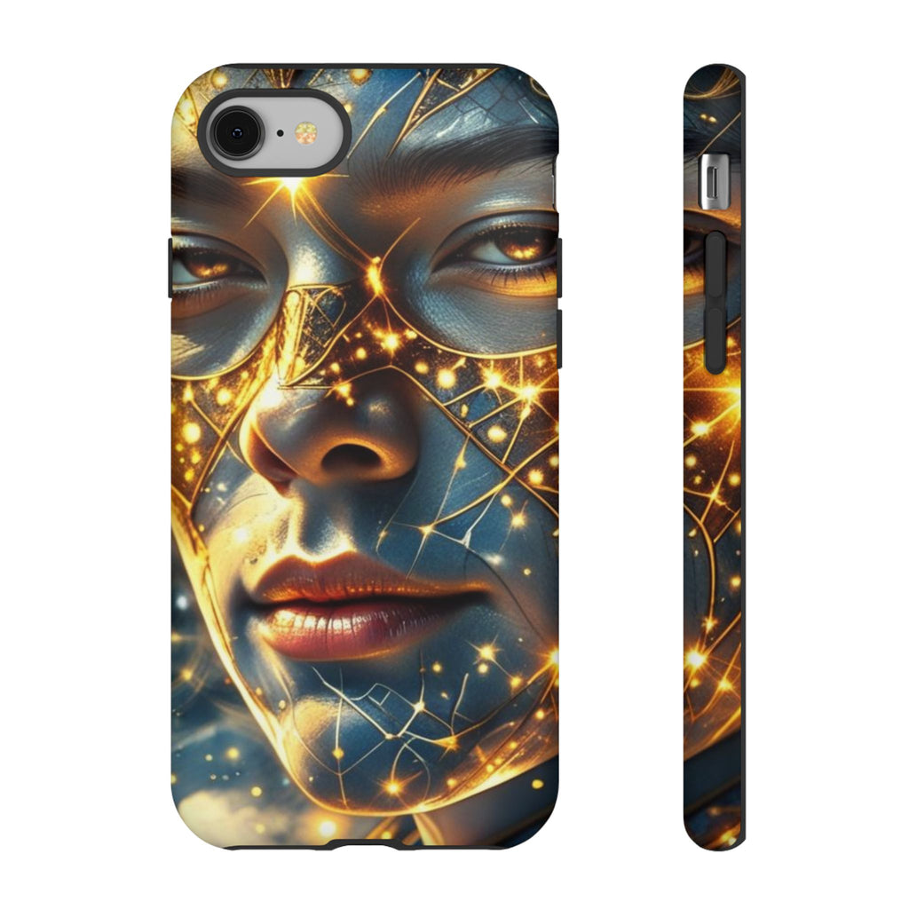 PRB Galactic Portrait Tough Case | Cosmic Face Phone Case, Starry Nebula Design by Power Runs Black
