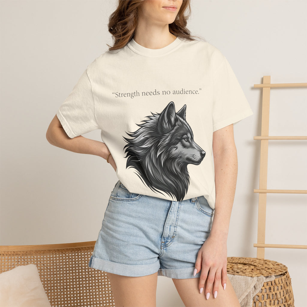 PRB Wolf Head T-Shirt — "Strength needs no audience" Inspirational Graphic Tee by Printify