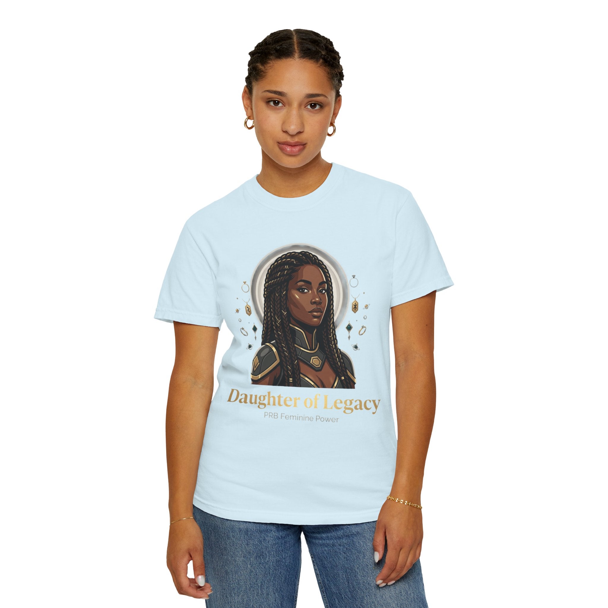 PRB Daughter of Legacy Graphic T-Shirt | Afrocentric Heroine Portrait Tee by Printify