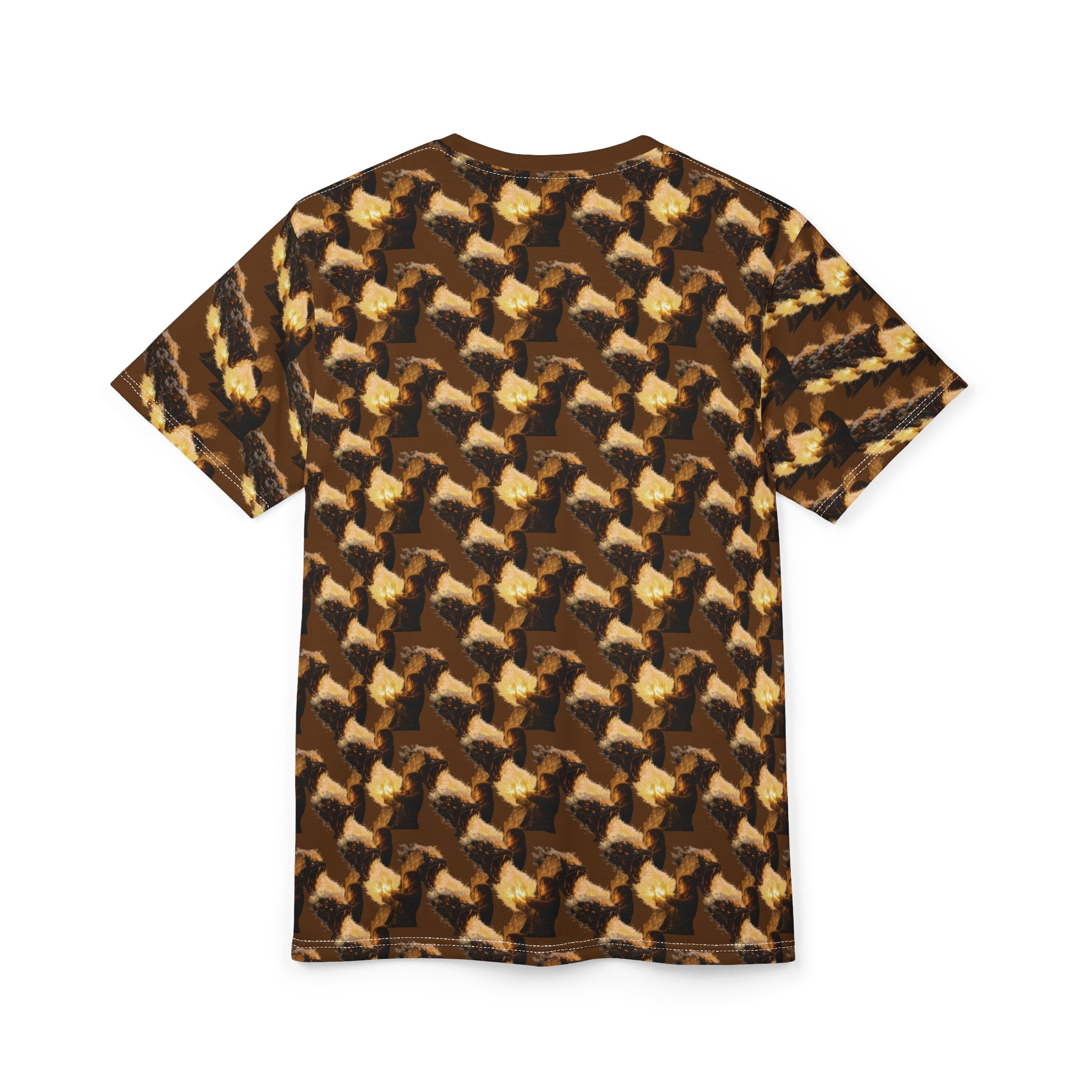 PRB Houndstooth Brown All-Over Print Tee by Printify