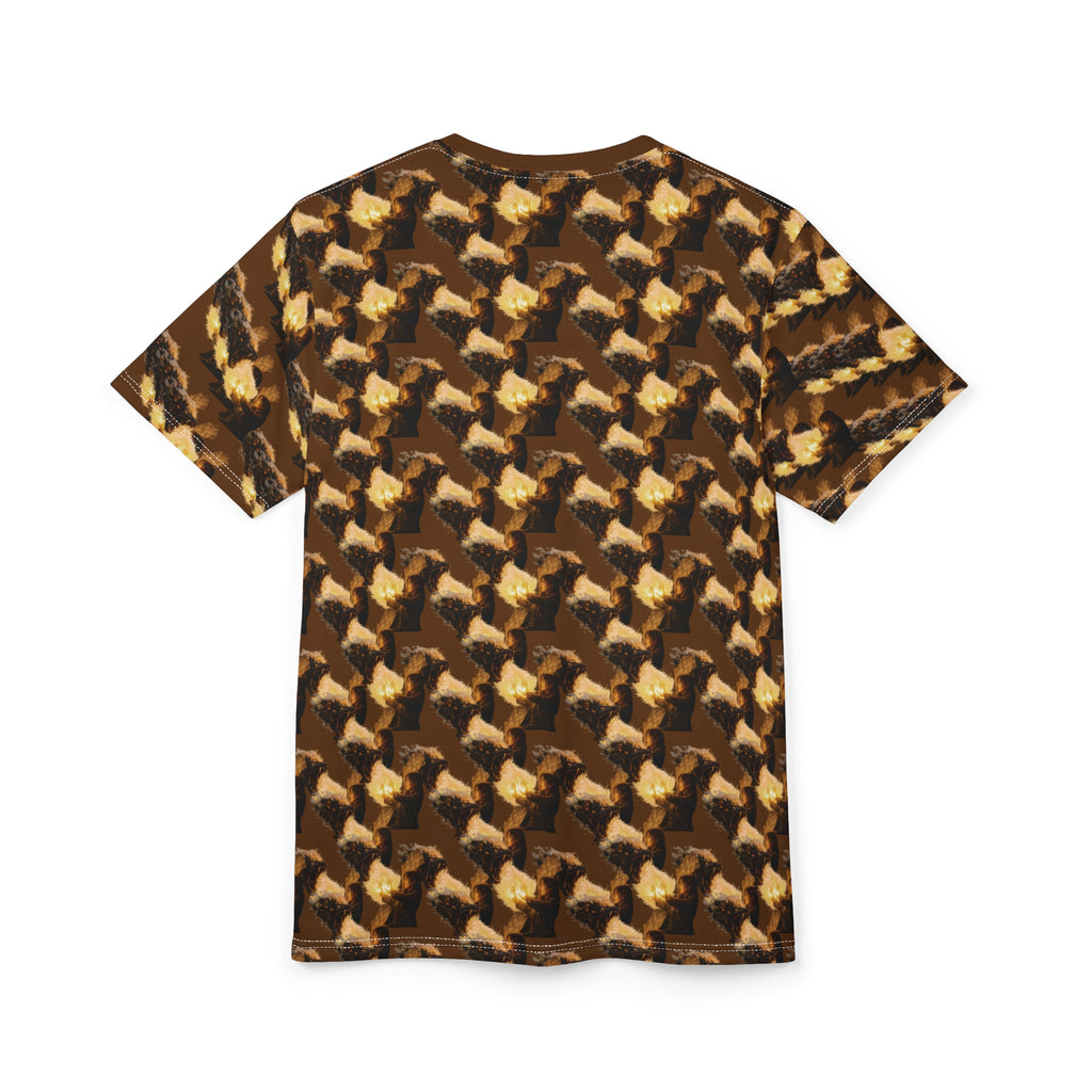 PRB Houndstooth Brown All-Over Print Tee by Printify