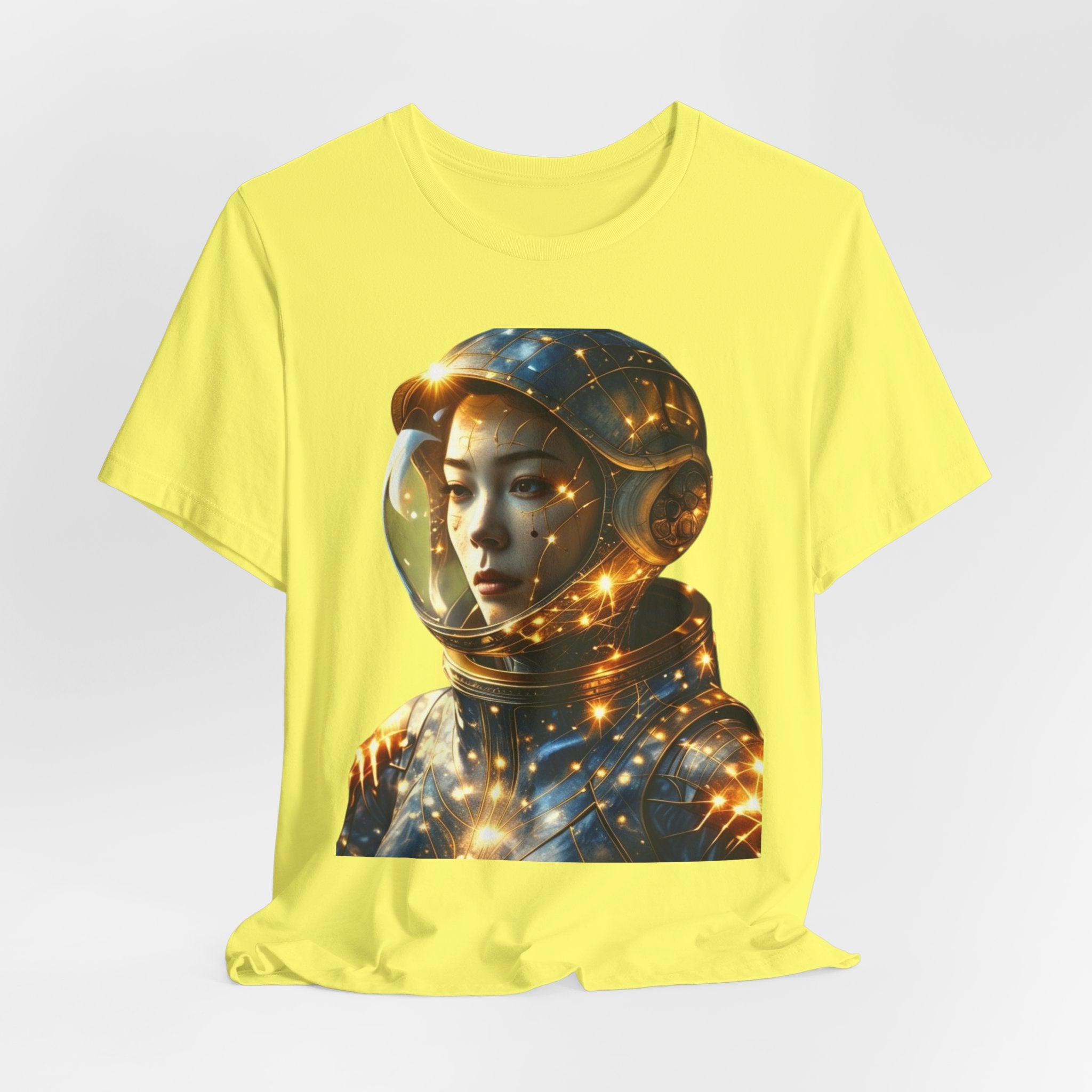 PRB Astronaut Portrait Tee — Starry Cosmic Helmet Graphic T-Shirt by Power Runs Black