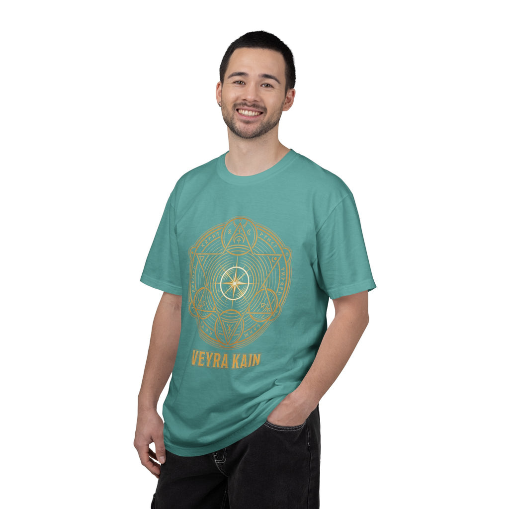 Power Runs Black PRB — Veyra Kain Geometric Sigil Tee with “Too Much Becomes Ruin” Graphic T-Shirt by Printify
