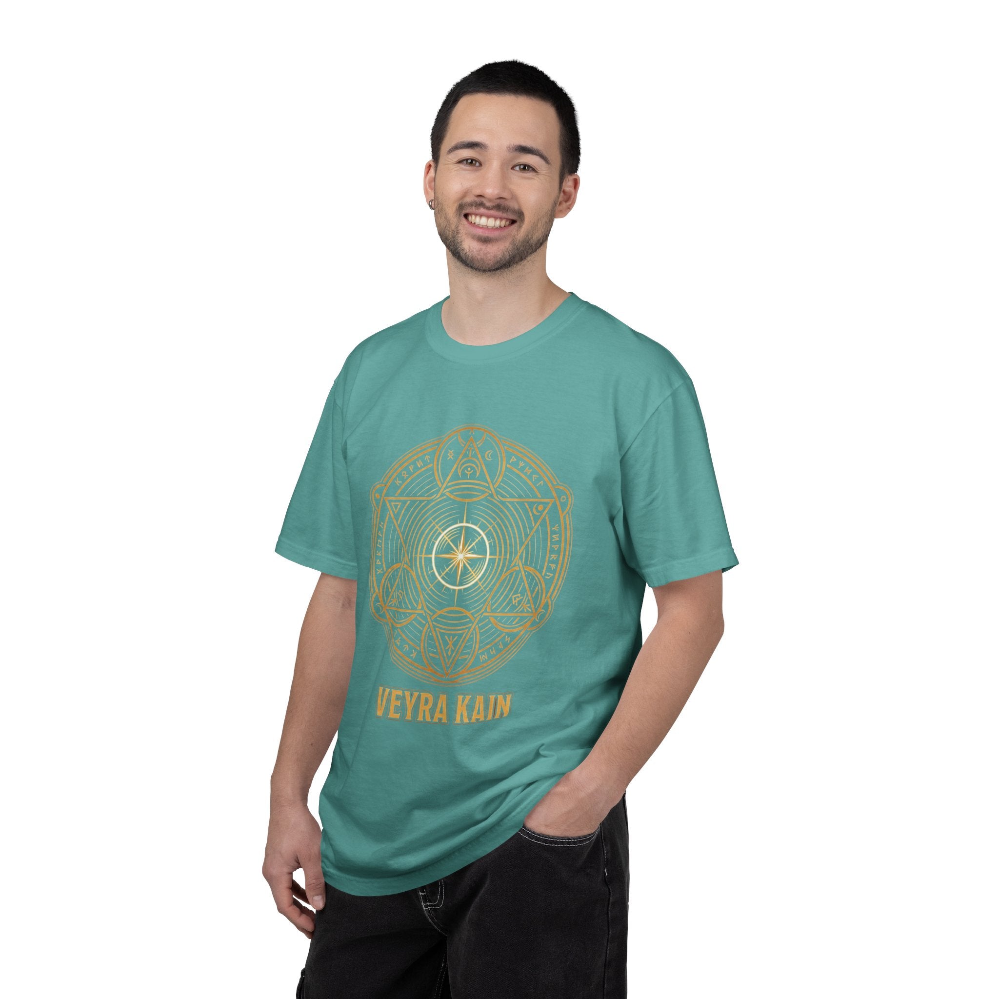 Power Runs Black PRB — Veyra Kain Geometric Sigil Tee with “Too Much Becomes Ruin” Graphic T-Shirt by Printify