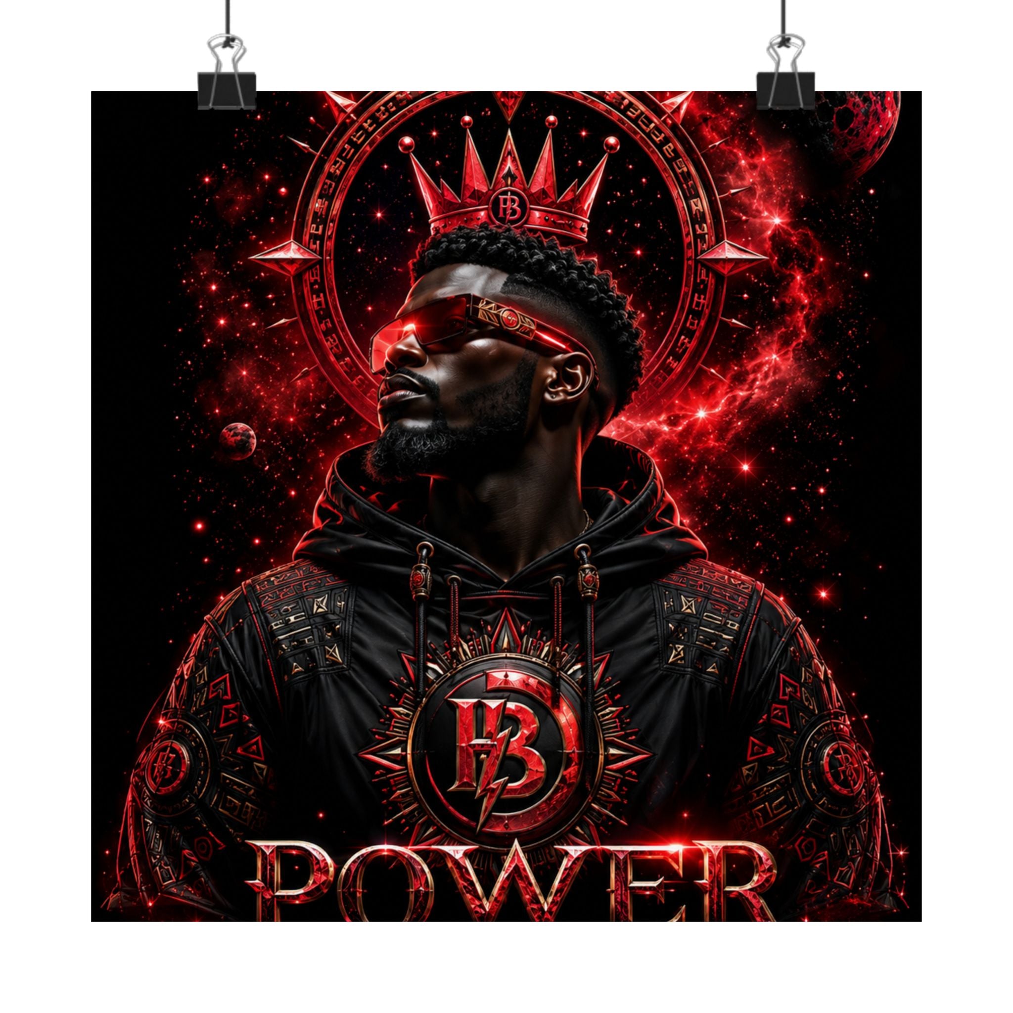 Power Runs Black Matte Poster — Afrocentric King Portrait (Vertical) by Power Runs Black