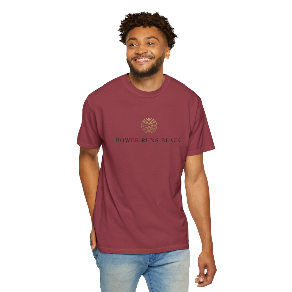 Power Runs Black PRB Graphic T-Shirt — Minimal Emblem Tee by Power Runs Black
