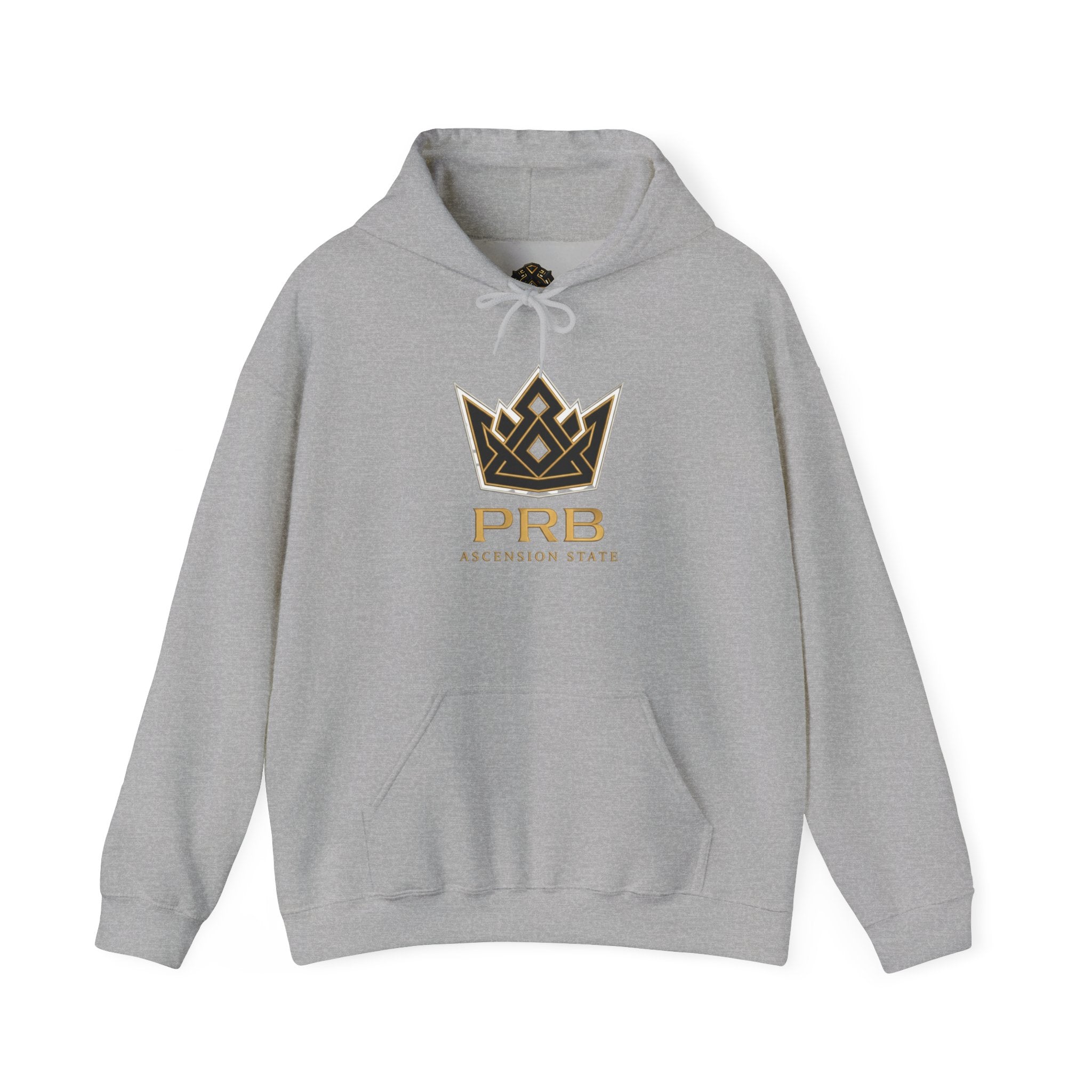 Power Runs Black PRB Logo Hoodie — Ascension State Crown Design by Printify
