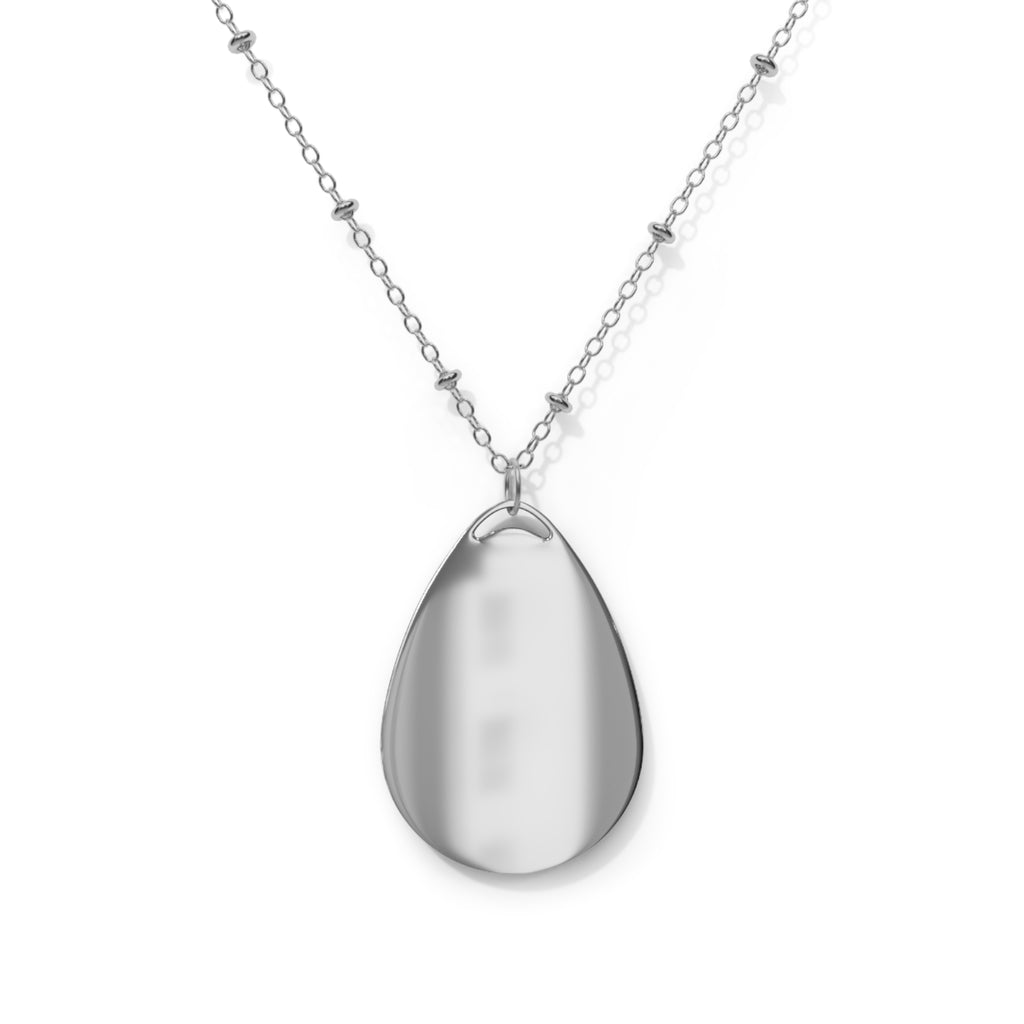 Power Runs Black PRB Pretty Rich Bitch The Collection Oval Pendant Necklace with Gothic Crown Emblem – Silver Teardrop Statement Jewelry by Power Runs Black