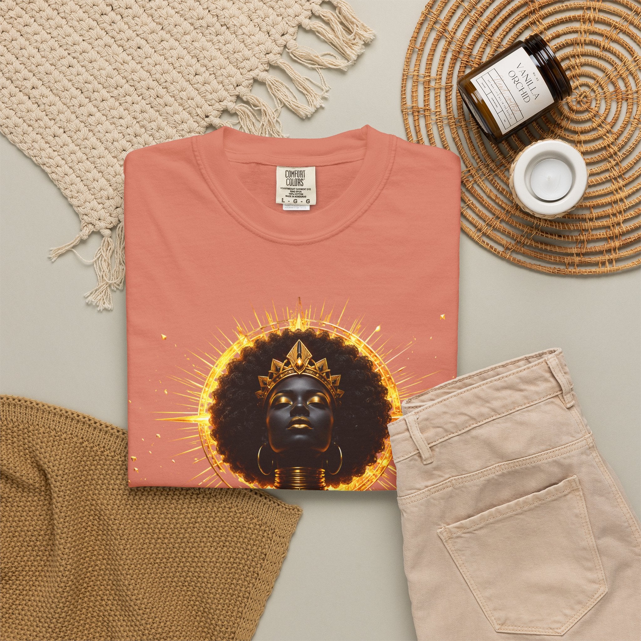 Power Runs Black goddess illustration T-Shirt | Afrocentric black pride design by Power Runs Black