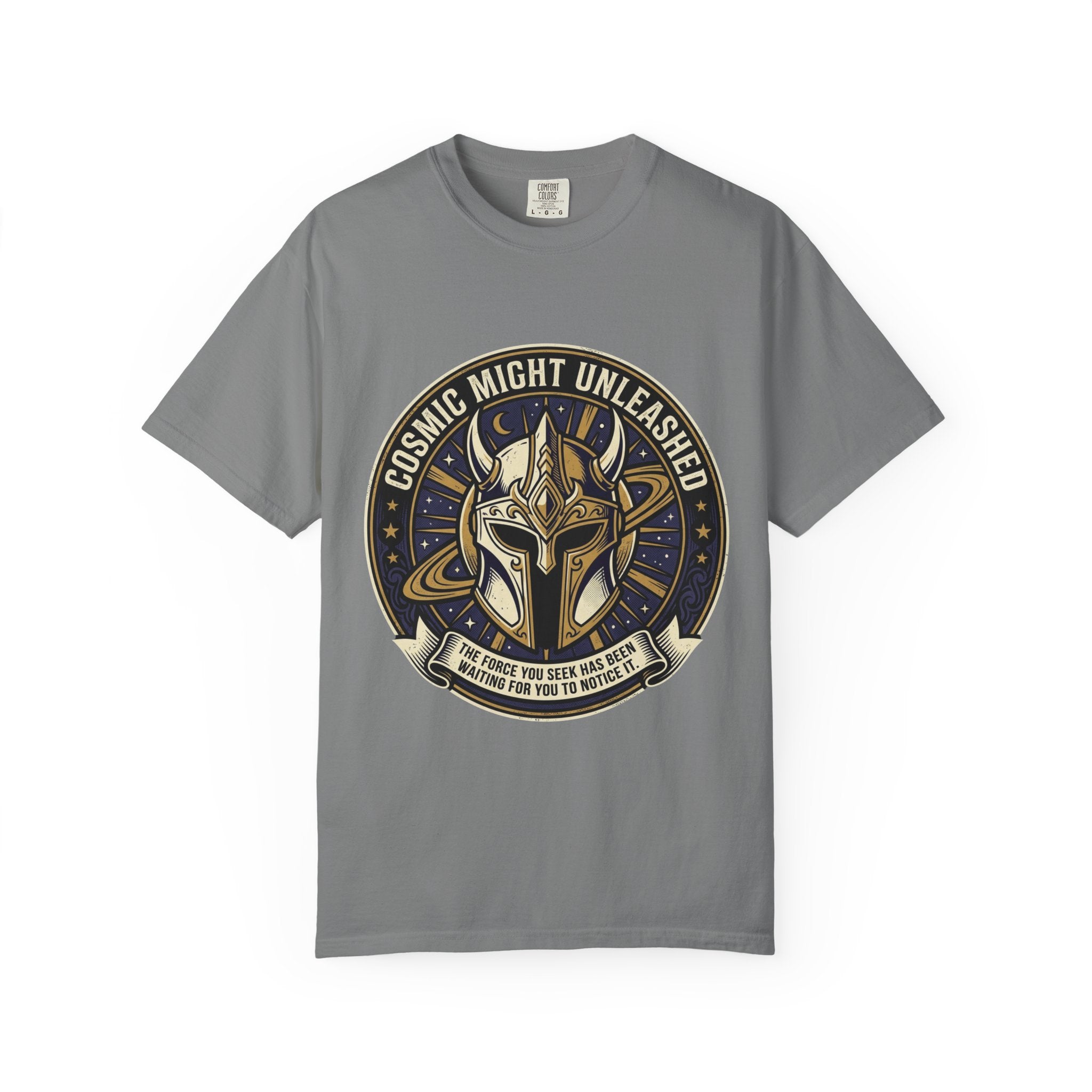 PRB Starforged Flex Cosmic Might Unleashed T-Shirt — Mythic Helmet Graphic Tee by Power Runs Black