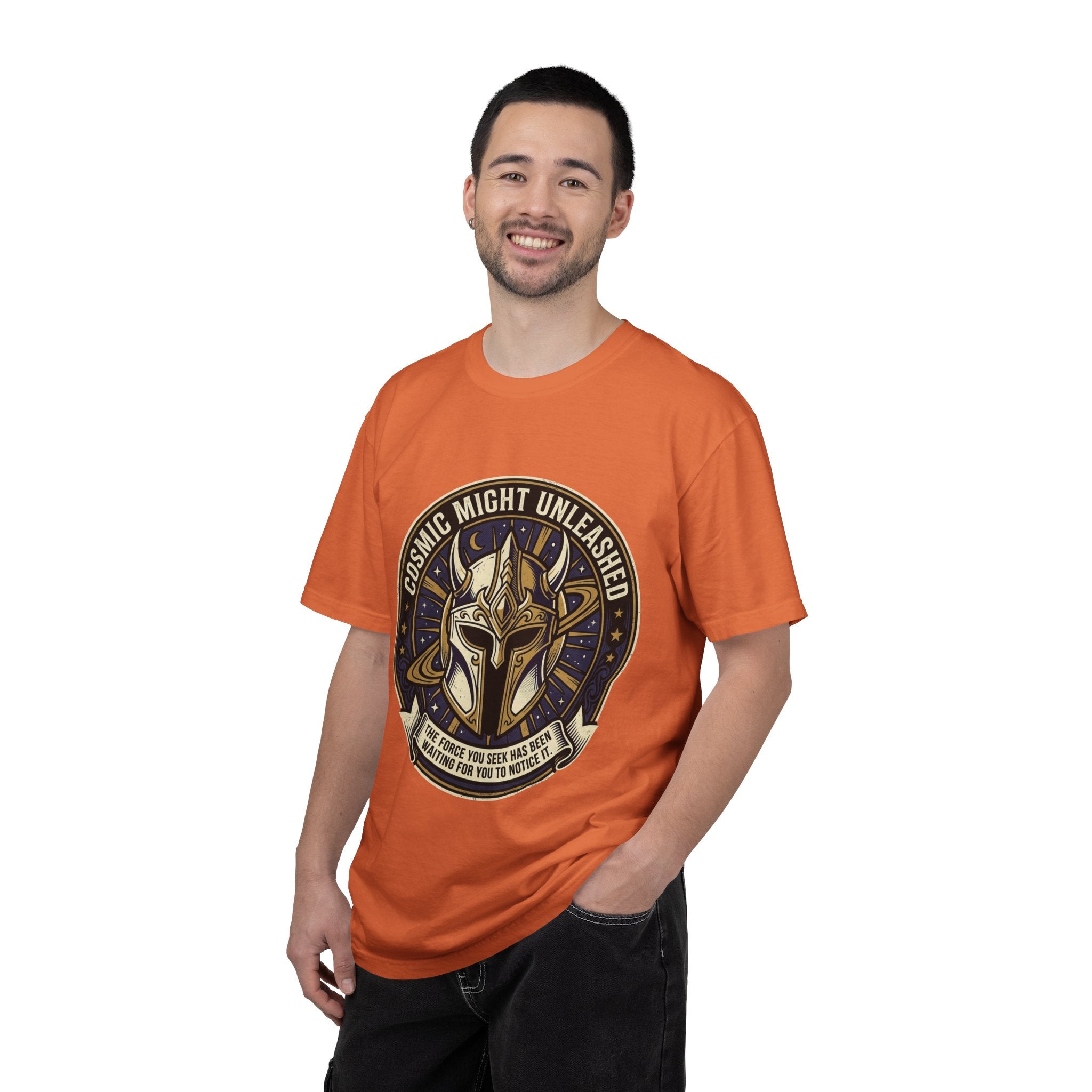 PRB Starforged Flex Cosmic Might Unleashed T-Shirt — Mythic Helmet Graphic Tee by Power Runs Black