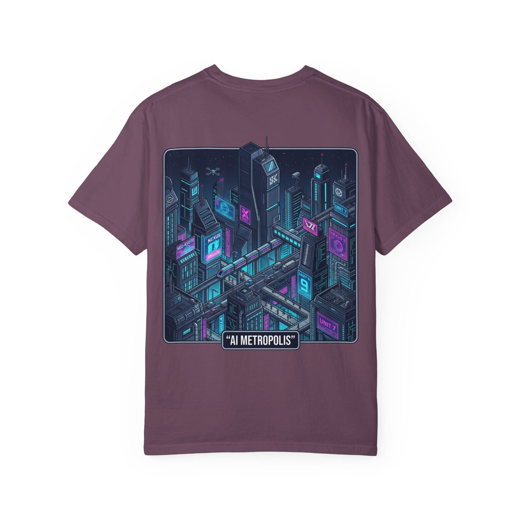 Power Runs Black AI Metropolis T-Shirt — 'At First, It Entered Quietly' Cybercity Graphic Tee by Concepts VS Entertainment/Tiktok shop