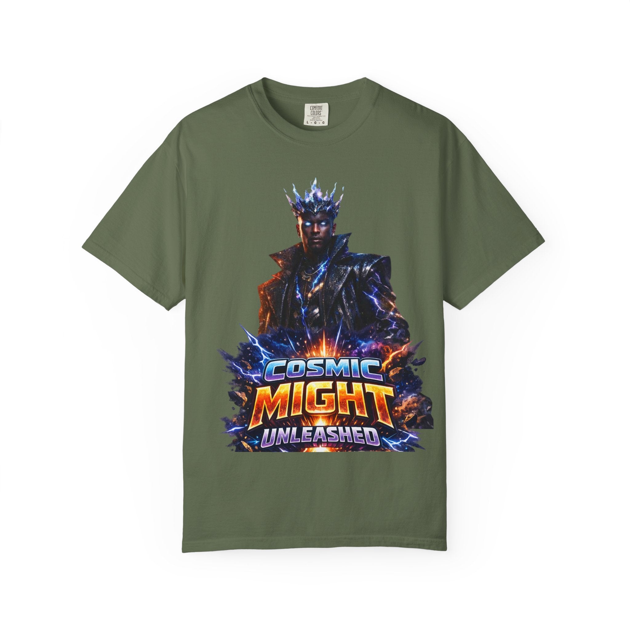 PRB Cosmic Might Unleashed T-shirt | Space Warrior Graphic Tee by Power Runs Black
