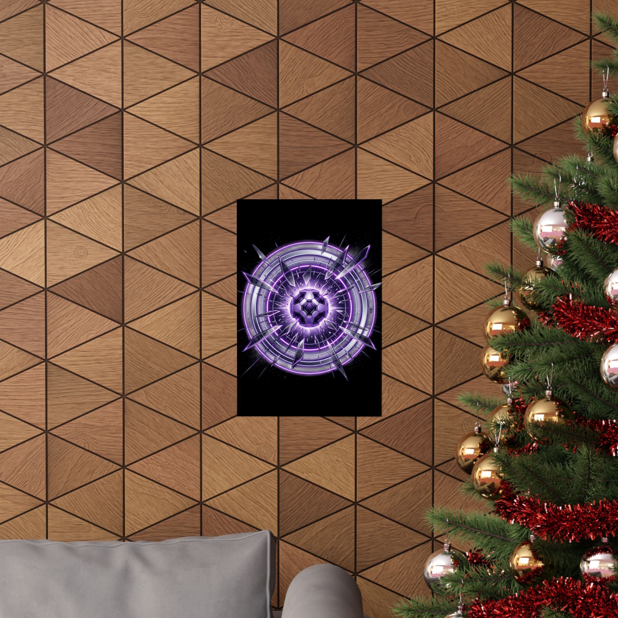 Power Runs Black Purple Energy Shield Matte Poster by Power Runs Black