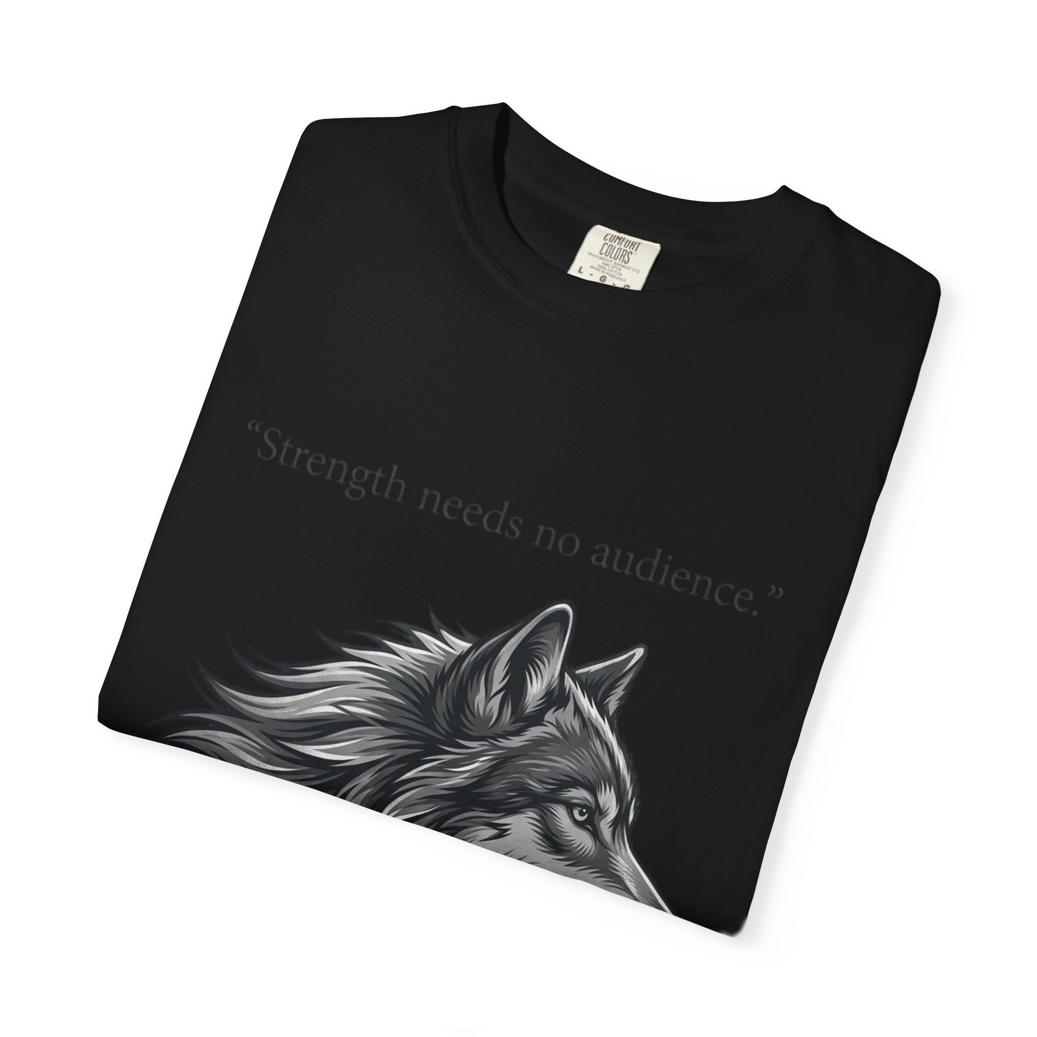 PRB Wolf Head T-Shirt — "Strength needs no audience" Inspirational Graphic Tee by Printify